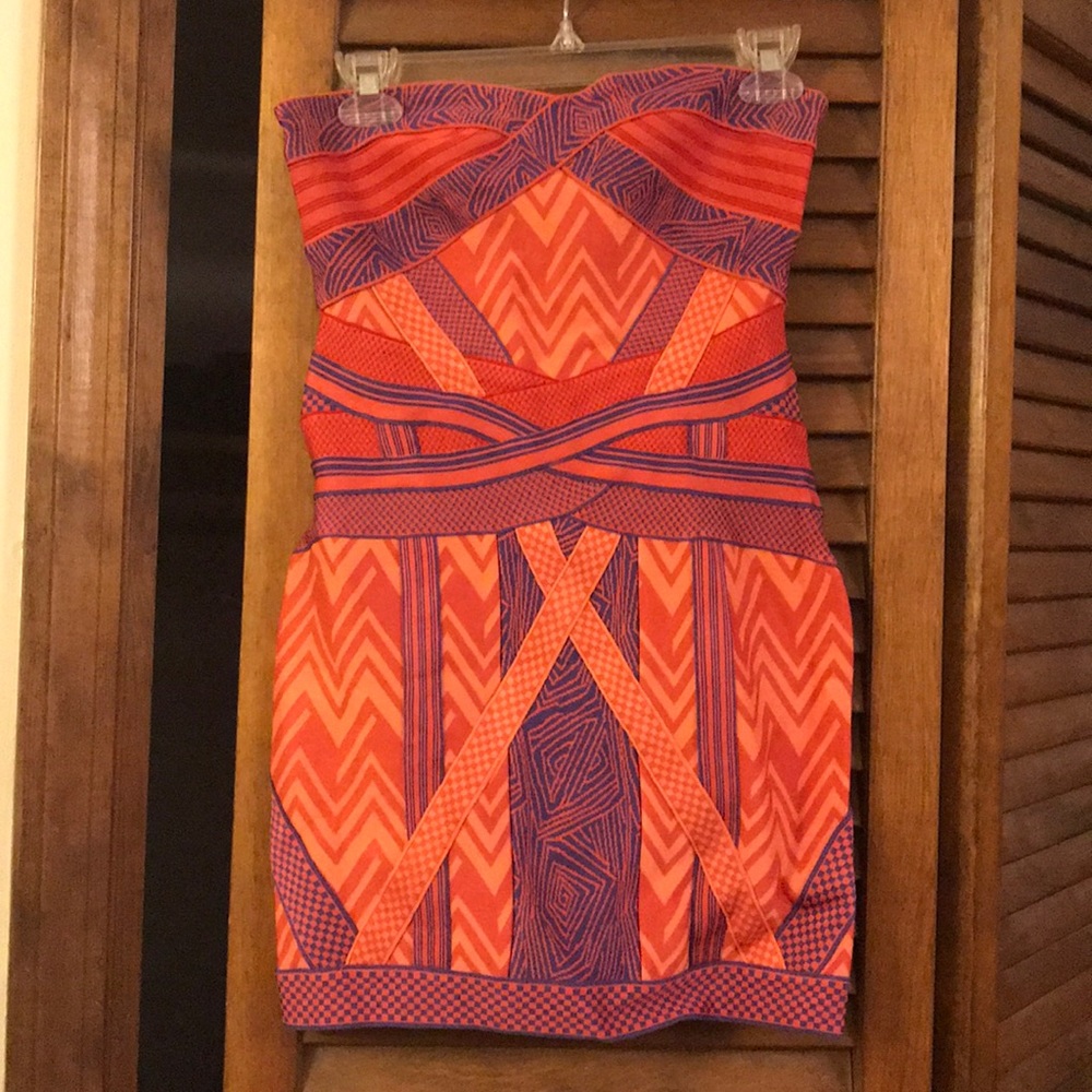 NW/OT orange and purple bandage dress
